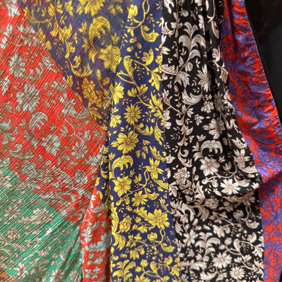 Alice + Olivia Prija Keyhole Printed Flare-Sleeve Blouse, Jasmine Stripe Multi - Picture 8 of 11